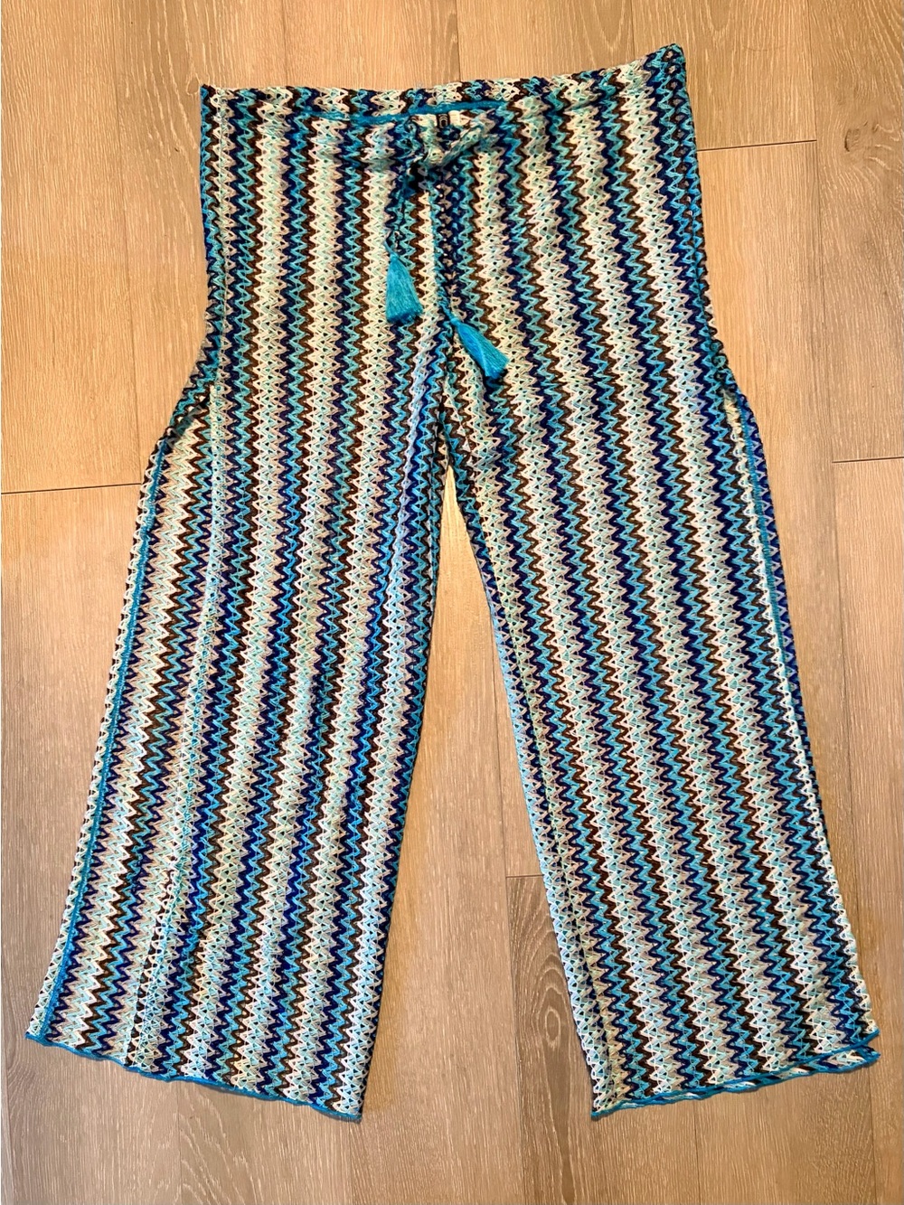 Becca Solstice  Striped Crochet Cover-Up Pants
